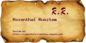 Rozenthal Rusztem névjegykártya